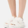 UGG FLUFF SUGAR - Platform Sandals - White