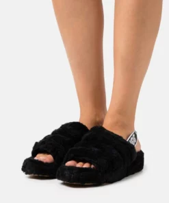 UGG FLUFF YEAH FUZZ SUGAR - Slippers - Black