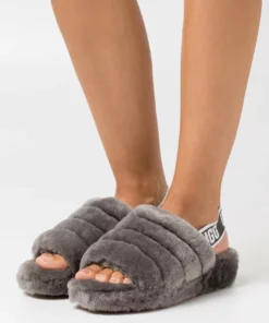 UGG FLUFF YEAH SLIDE - Slippers - Charcoal