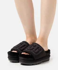 UGG MAXI GRAPHIC SLIDE - Heeled Mules - Black