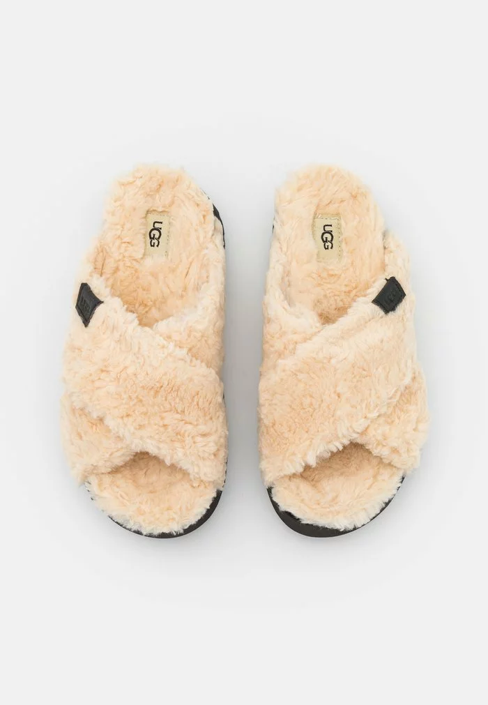 UGG FUZZ SUGAR CROSS SLIDE - Mules - Natural/black - Image 6