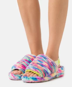 UGG FLUFF YEAH PIXELATE - Platform Sandals - White