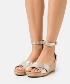 UGG EUGENIA - Wedge Sandals - Pale Gold Metallic