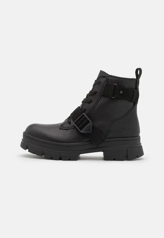 UGG ASHTON LACE UP - Platform Ankle Boots - Black