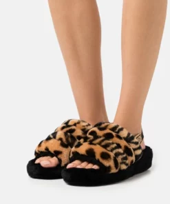 UGG FLUFF YEAH ANIMALIA - Platform Sandals - Light Butterscotch