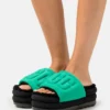 UGG MAXI GRAPHIC SLIDE - Heeled Mules - Emerald Green/black