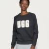 UGG MADELINE FUZZY LOGO CREWNECK - Sweatshirt - Black / Cream