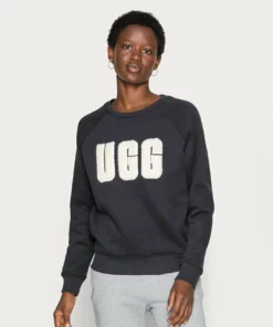 UGG MADELINE FUZZY LOGO CREWNECK - Sweatshirt - Black / Cream